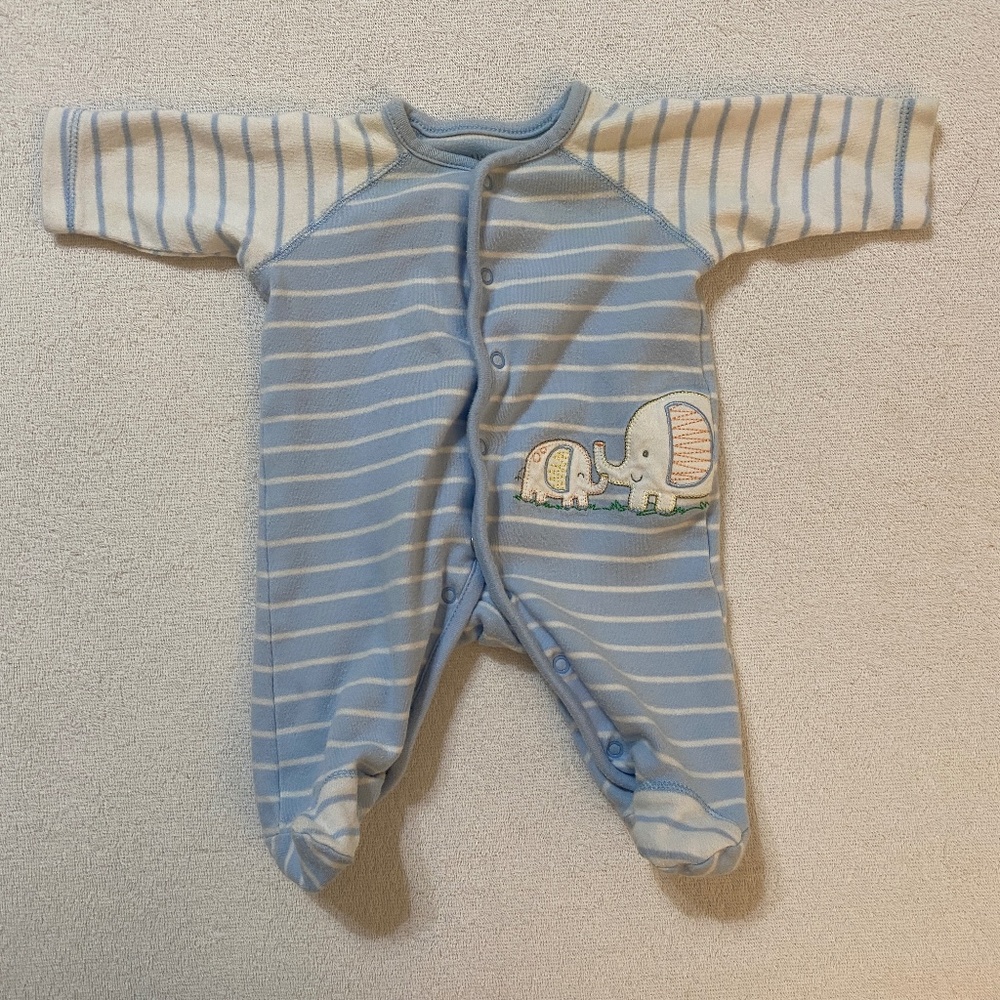 Little Me Elephant Striped Footie